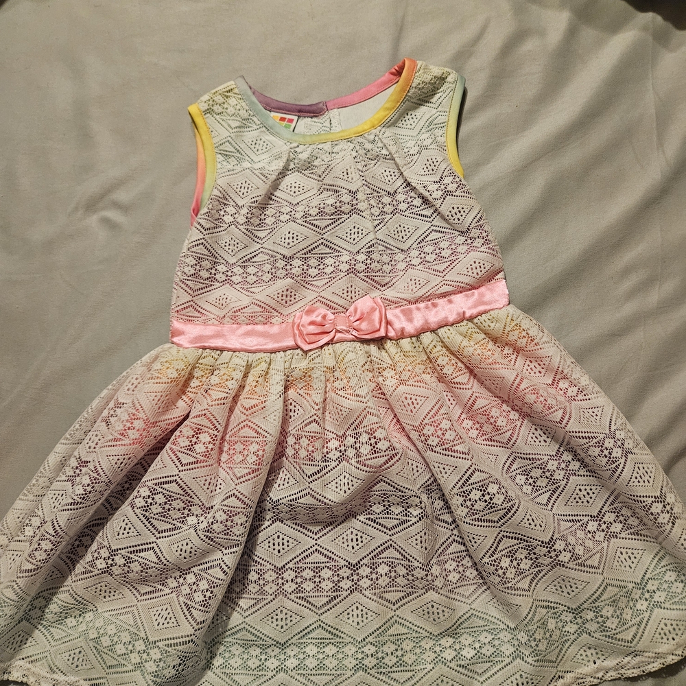 Colorful Lace Pattern Kids Dress - Picture 2 of 5